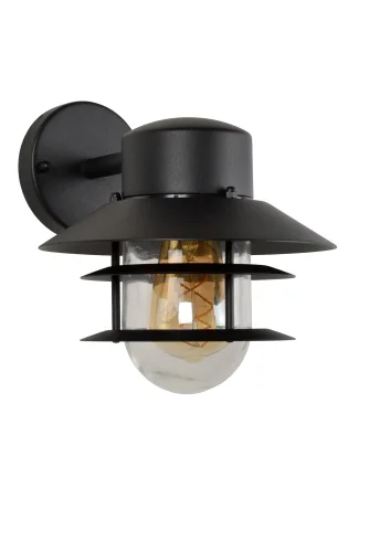 Настенный светильник Zico 11874/01/30 Lucide уличный IP44 чёрный 1 лампа, плафон прозрачный в стиле кантри прованс E27 фото 4